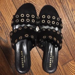 Derek Lam Black Slides with Grommets